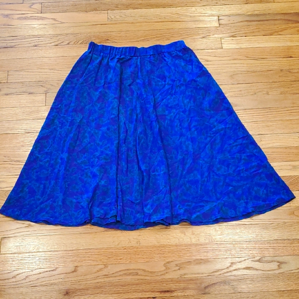 Vintage Silk Midi A-line Skirt Size Large